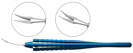 TMF143 MICRO CAPSULOTOMY SCISSORS СURVED  MONOBLOCK
