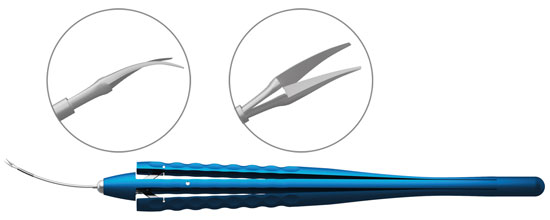 TMF145 MICRO CAPSULOTOMY SCISSORS СURVED  LEFT MONOBLOCK 