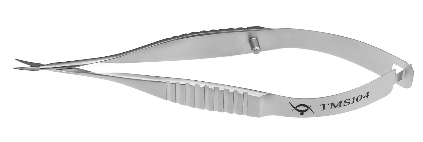 TMS104 VANNAS SCISSORS CURVED,  STAINLESS STEEL
