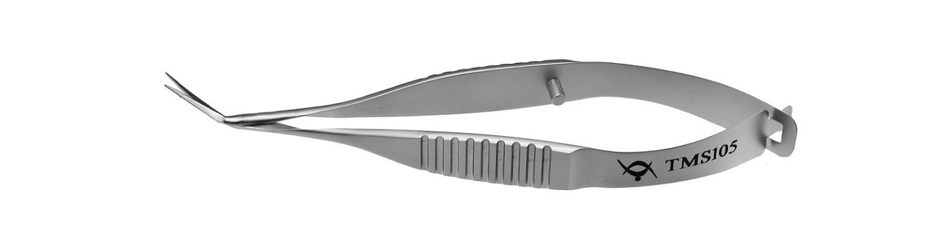 TMS105 VANNAS SCISSORS ANGLED,  STAINLESS STEEL