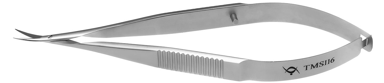 TMS116 CASTROVIEJO SCISSORS CURVED,  STAINLESS STEEL