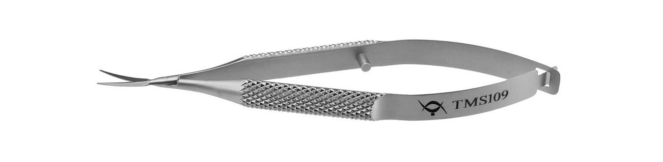 TMS109 VANNAS SCISSORS CURVED,  STAINLESS STEEL