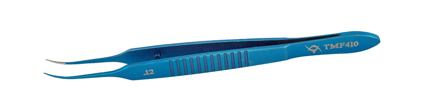 TMF410 CASTROVIEJO TYING FORCEPS CURVED,  TITANIUM